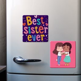 Best Sister Ever Set of 2 Fridge Magnets